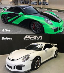 Car wrapping foiling before and after at ARMotors